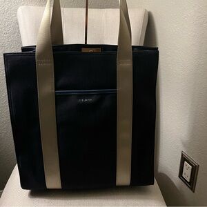 NWT TED BAKER/DEPTFORD TEXTILE TOTE NAVY BLUE